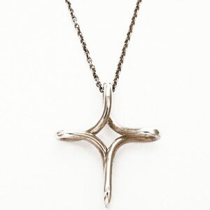 Tiffany Elsa Peretti Open Crossbody Silver Pendant